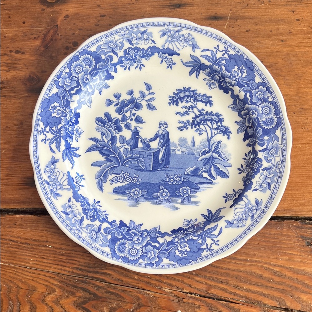 Spode Blue and White Scenic Dinner Plate